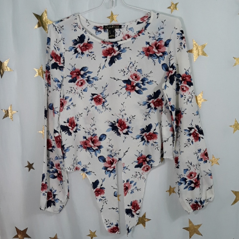 Revamped long Sleeve Floral Crop Top |  Size S